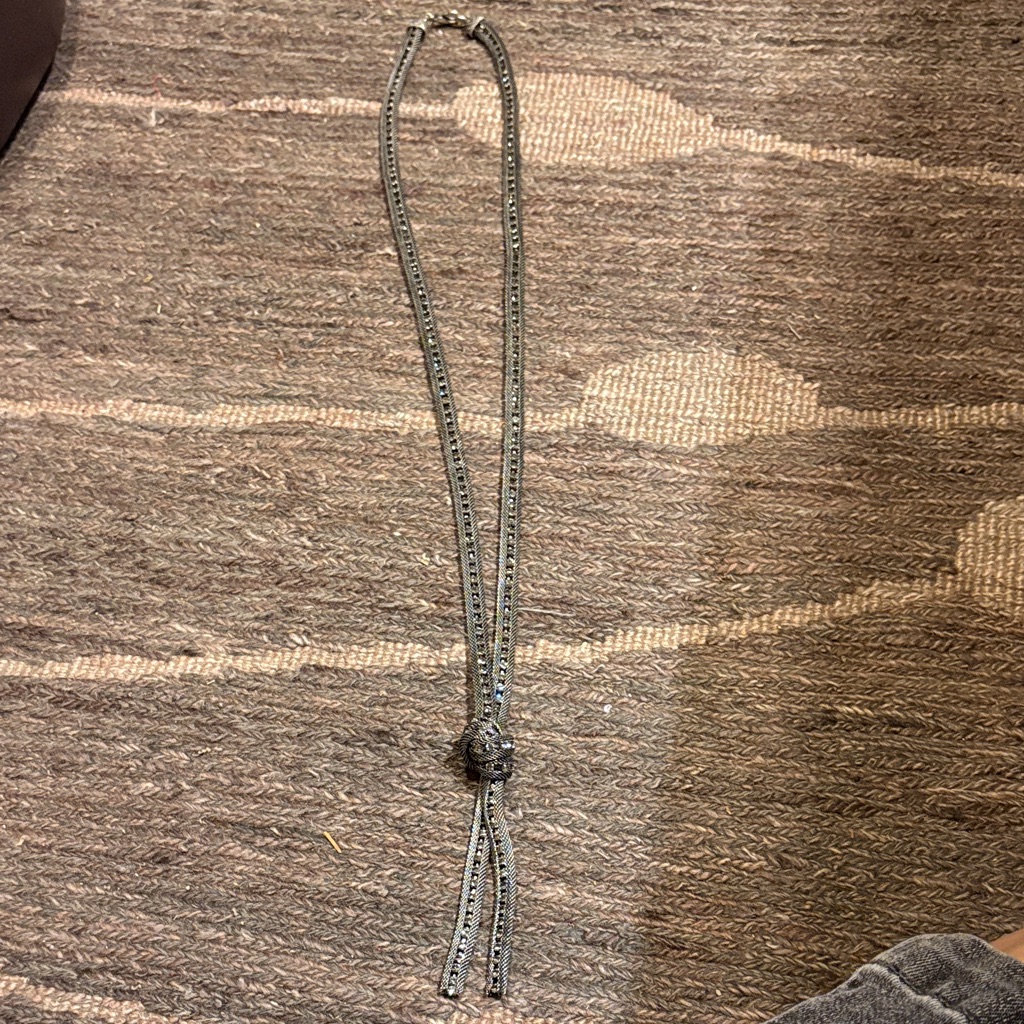 Coldwater Creek Silver-Tone Beaded Lariat Necklace 30$